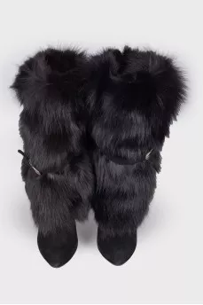 Boots with fur stiletto heels