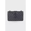 Quilted bag with silver hardware 