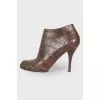 Embossed leather ankle boots
