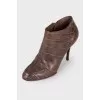 Embossed leather ankle boots