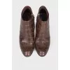 Embossed leather ankle boots