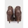 Embossed leather ankle boots