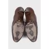 Embossed leather ankle boots