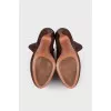 Dark brown suede ankle boots