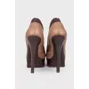 Two tone high heel ankle boots