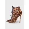 Printed pony leather ankle boots