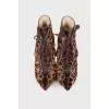 Printed pony leather ankle boots