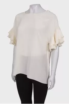 Milk blouse with ruffles