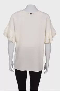 Milk blouse with ruffles