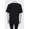 Black T-shirt with silver print