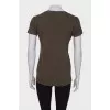 Printed taupe T-shirt