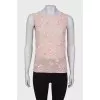 Translucent top embroidered with sequins