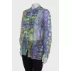 Sheer blouse with ruffles