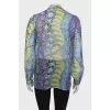 Sheer blouse with ruffles