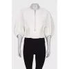 White blouse with zipper