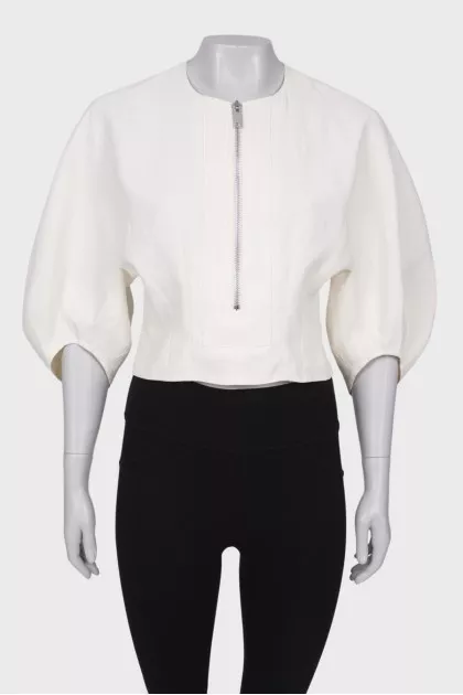 White blouse with zipper