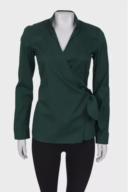 Wrap green blouse