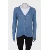 Blue linen cardigan