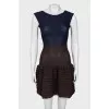Two-tone patterned dress