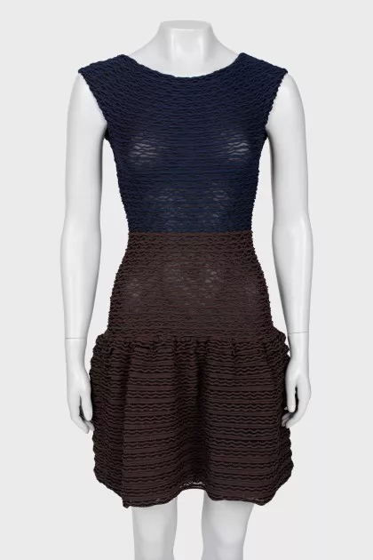 Two-tone patterned dress