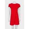 Red straight cut dress  