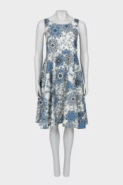 Print dress with pockets