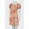 Printed dress with lantern sleeve
