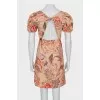 Printed dress with lantern sleeve