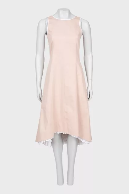 Ruffled hem dress with tag