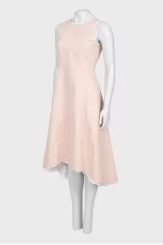 Ruffled hem dress with tag