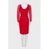 Red dress body-con shape