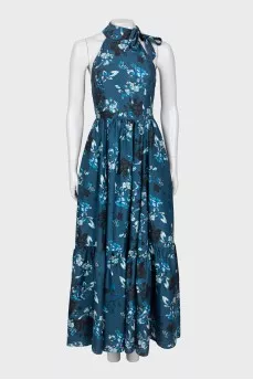 Blue floral maxi dress