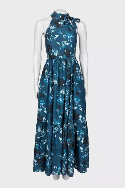 Blue floral maxi dress