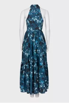 Blue floral maxi dress