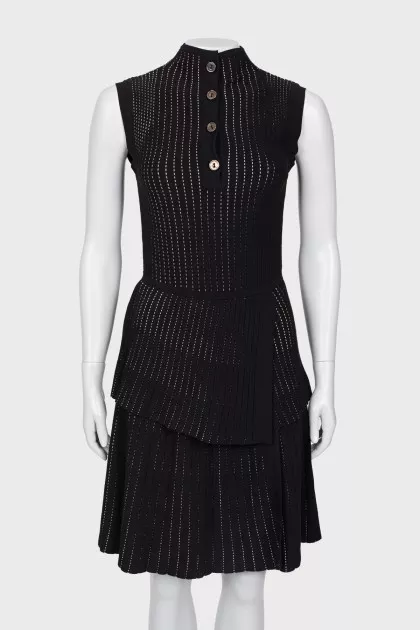 Black suit with striped skirt
