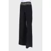 Palazzo trousers with embellished belt