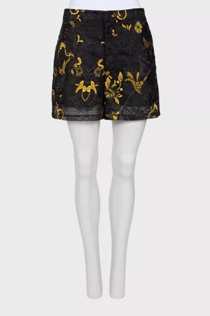 Black print shorts