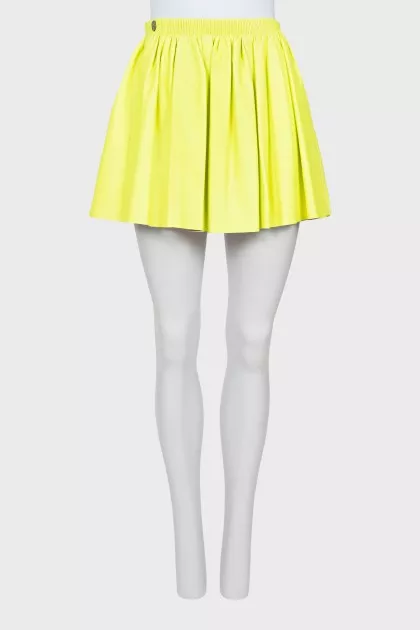 Bright green eco-leather skirt
