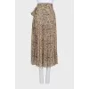 Tie print pleated skirt