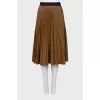 Eco-leather pleated skirt