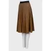 Eco-leather pleated skirt