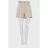 High waisted linen shorts