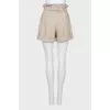 High waisted linen shorts