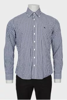 Men's black and white checked shirt