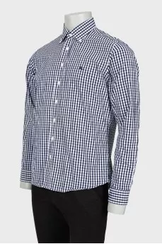 Men's black and white checked shirt