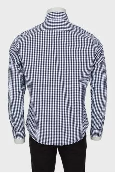Men's black and white checked shirt