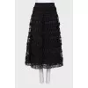 Patterned knitted midi skirt