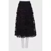 Patterned knitted midi skirt