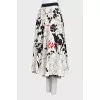 Printed skirt with sequins and beads