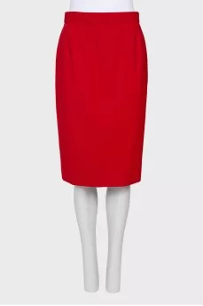 Wool straight skirt